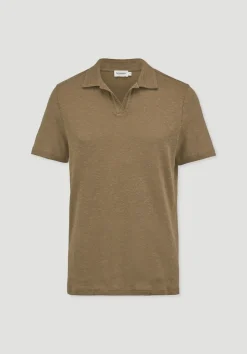 hessnatur Jersey Polo Relaxed aus Leinen und Bio-Baumwolle von camel