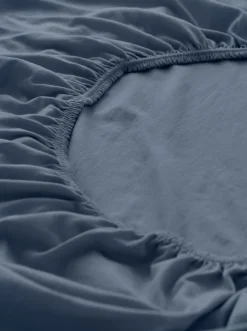 hessnatur Jersey Spannbettlaken aus reiner Bio-Baumwolle von stahlblau Best