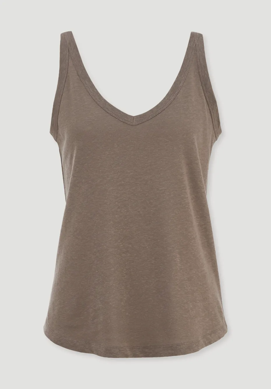 hessnatur Jersey Top Regular aus Leinen und Bio-Baumwolle von mocca