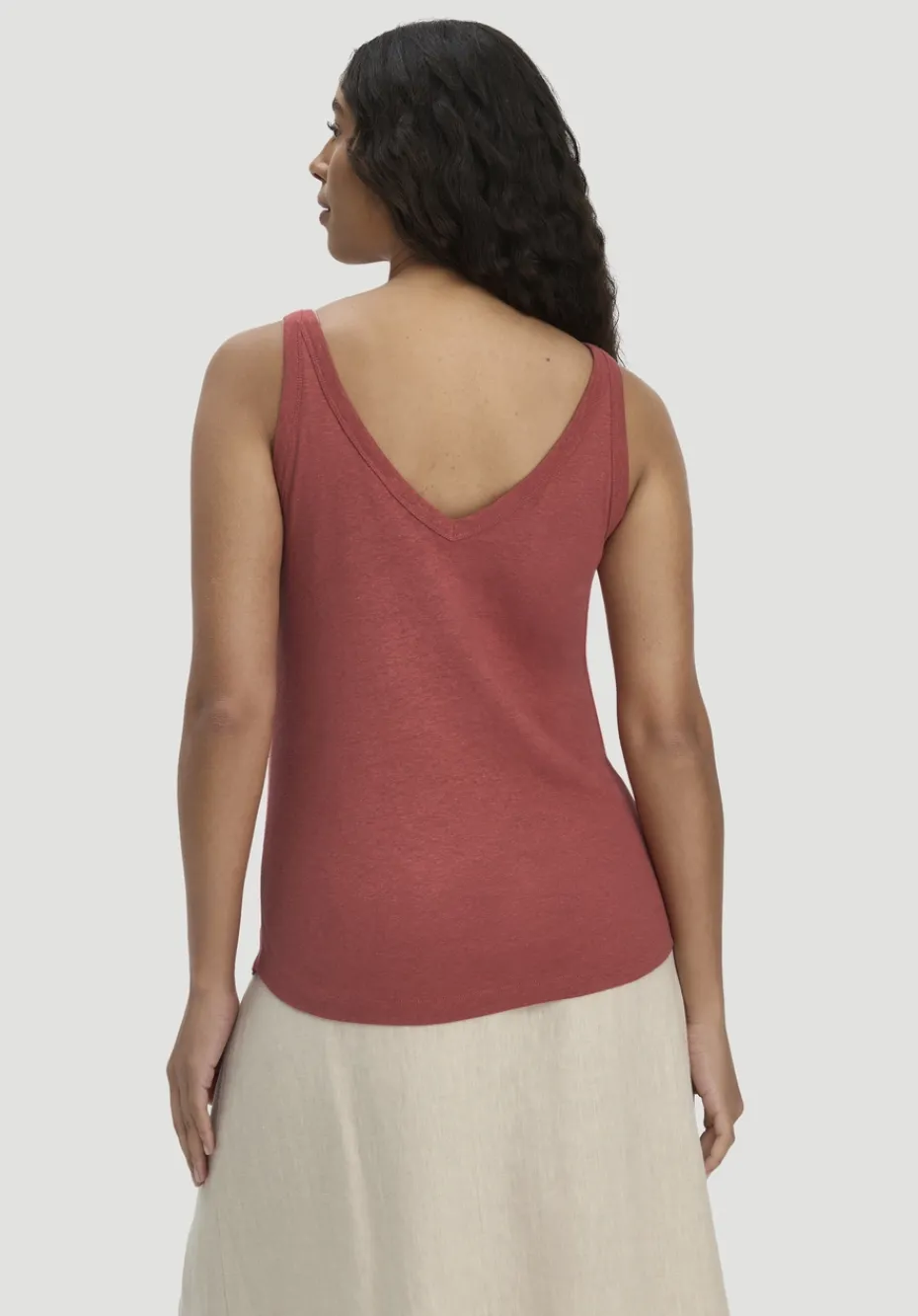 hessnatur Jersey Top Regular aus Leinen und Bio-Baumwolle von terrakotta New