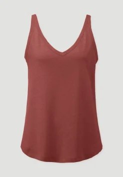 hessnatur Jersey Top Regular aus Leinen und Bio-Baumwolle von terrakotta New