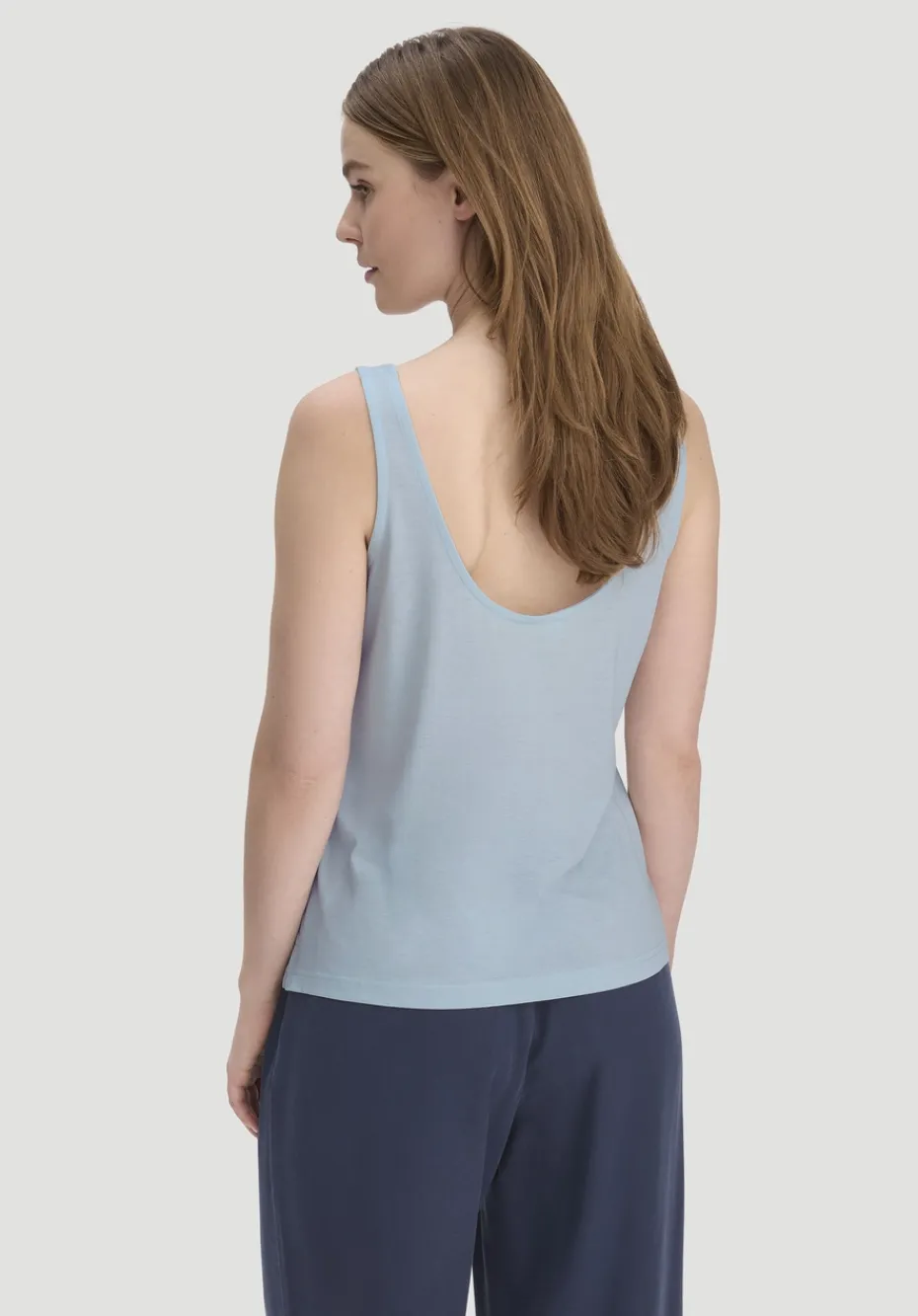 hessnatur Jersey Top Relaxed aus TENCEL™ Lyocell mit Bio-Baumwolle von perlblau Clearance