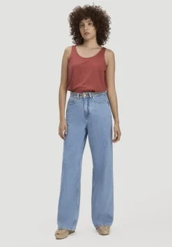 hessnatur Jersey Top Relaxed aus TENCEL™ Lyocell mit Bio-Baumwolle von terrakotta Outlet