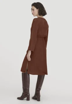 hessnatur Kleid Kniebedeckend aus reinem TENCEL™ Lyocell von dunkles rost Hot