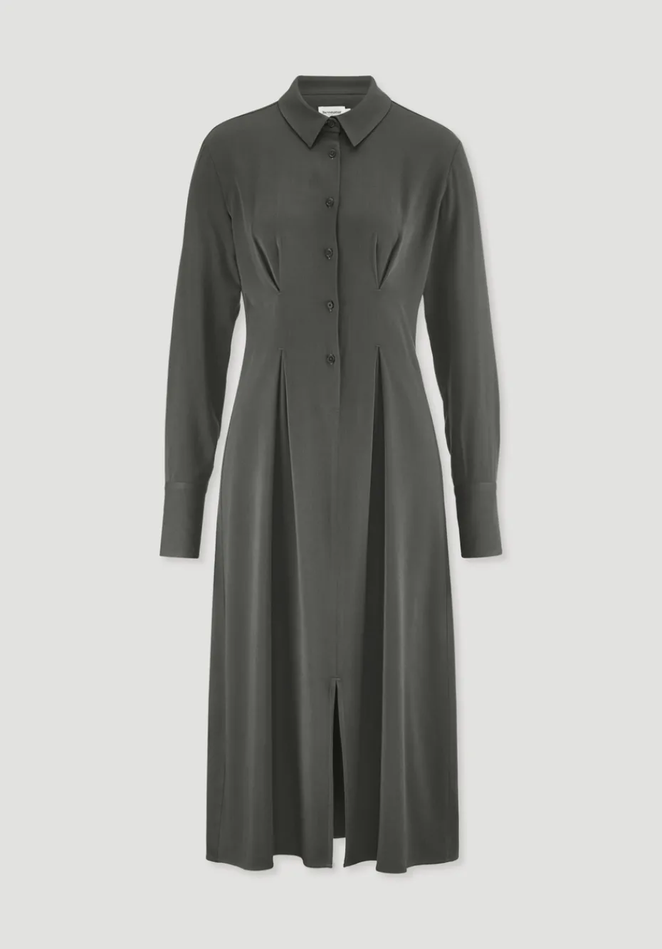 hessnatur Kleid Midi Regular aus reiner LENZING™ ECOVERO™ Viskose von tannengrün Hot