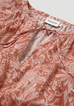 hessnatur Kleid mit Taillierung Maxi aus reiner Bio-Baumwolle von pfirsichrot Sale