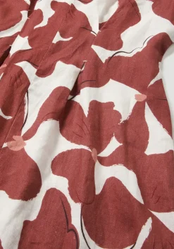hessnatur Kleid mit Taillierung Midi aus reinem Leinen von terrakotta Clearance