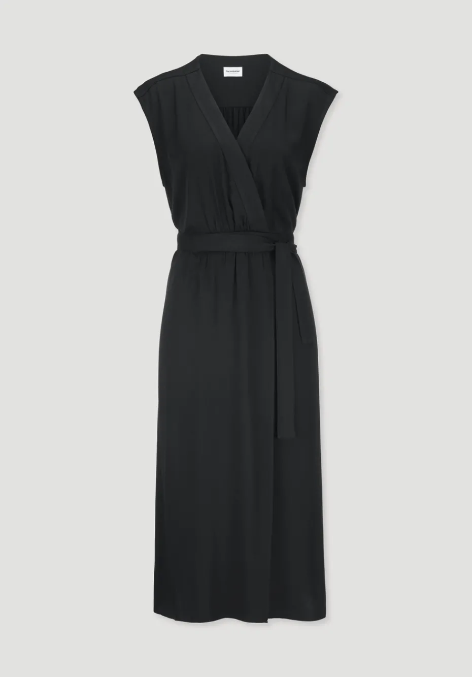 hessnatur Kleid mit Wickeloptik Midi aus LENZING™ ECOVERO™ von schwarz Outlet