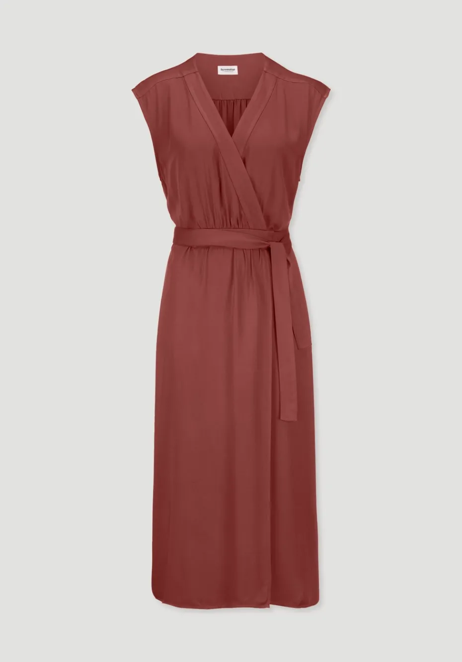 hessnatur Kleid mit Wickeloptik Midi aus LENZING™ ECOVERO™ von terrakotta Sale