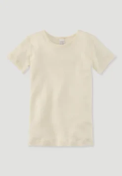 hessnatur Kurzarmshirt aus Bio-Baumwolle mit Bio-Merinowolle und Seide von natur Clearance