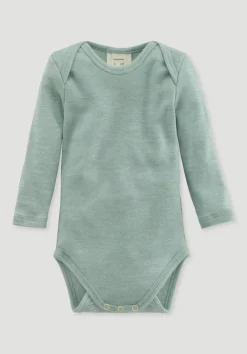 hessnatur Langarm Body aus Bio-Baumwolle mit Bio-Merinowolle und Seide von mint Sale