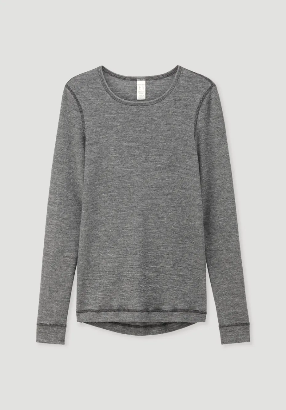 hessnatur Langarmshirt SILK & WARM TOUCH mit Bio-Merinowolle und Seide von anthrazit Sale