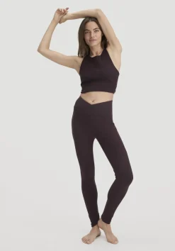 hessnatur Leggings High Waist ACTIVE COMFORT aus Bio-Baumwolle von schwarzbeere Clearance