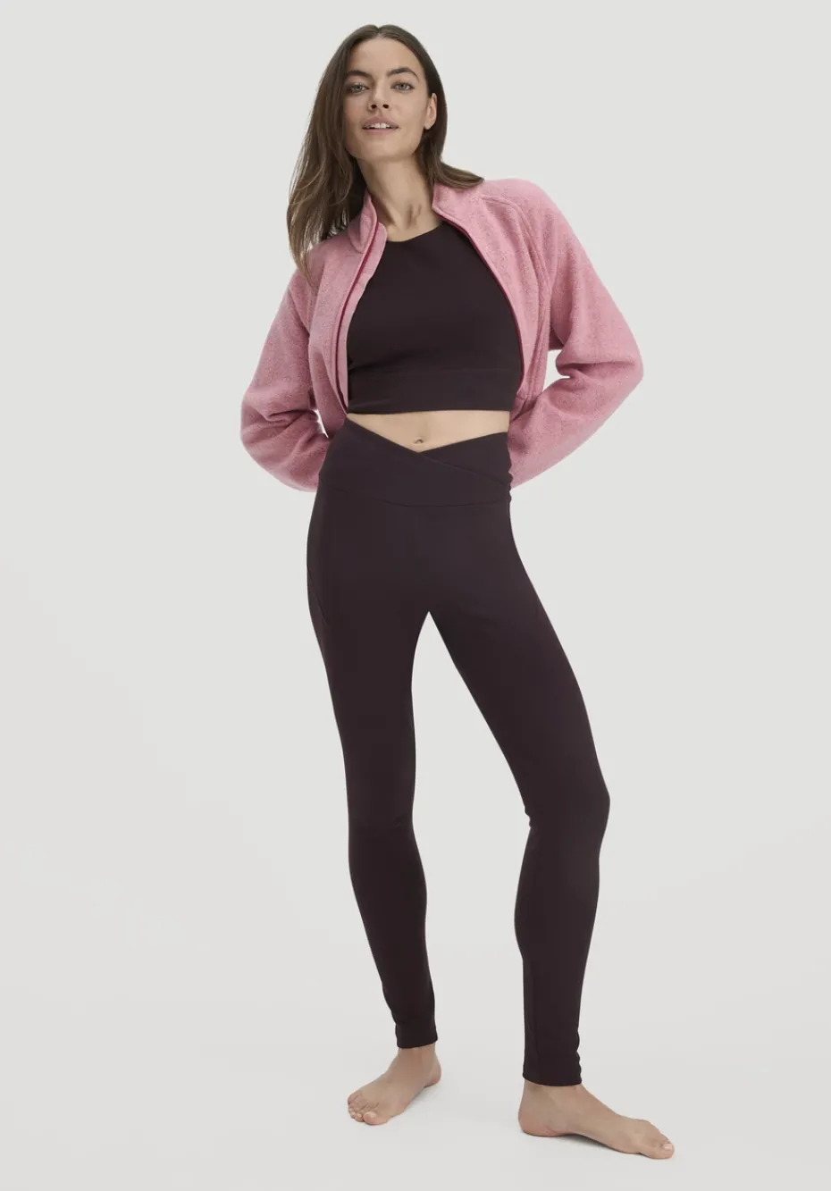 hessnatur Leggings High Waist ACTIVE COMFORT aus Bio-Baumwolle von schwarzbeere Clearance