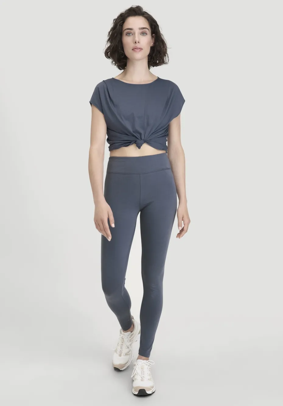 hessnatur Leggings Medium Cut ACTIVE LIGHT aus Bio-Baumwolle von schieferblau