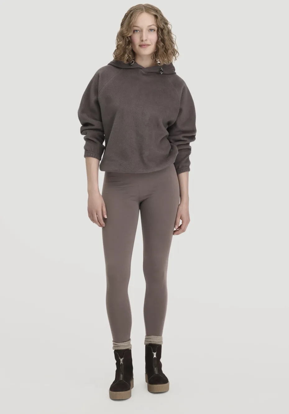 hessnatur Leggings Medium Cut ACTIVE LIGHT aus Bio-Baumwolle von dunkles mauve Best