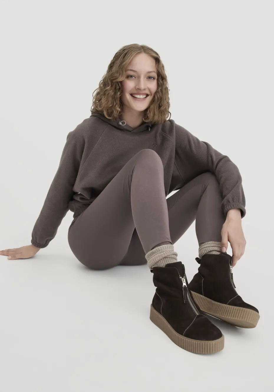 hessnatur Leggings Medium Cut ACTIVE LIGHT aus Bio-Baumwolle von dunkles mauve Best