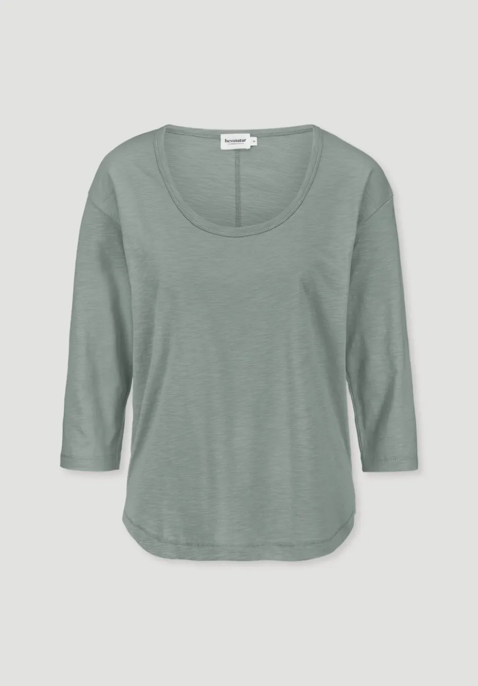 hessnatur Light Slub Longsleeve Relaxed aus reiner Bio-Baumwolle von mattgrün