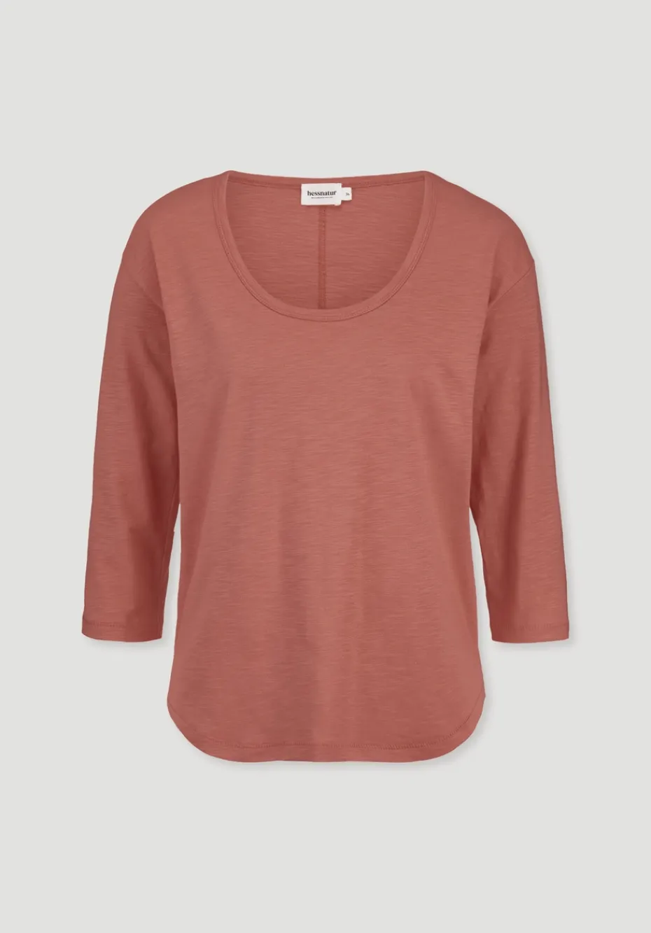 hessnatur Light Slub Longsleeve Relaxed aus reiner Bio-Baumwolle von pfirsichrot