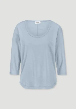 hessnatur Light Slub Longsleeve Relaxed aus reiner Bio-Baumwolle von perlblau New