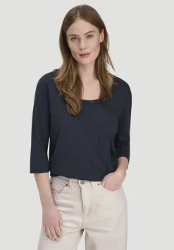 hessnatur Light Slub Longsleeve Relaxed aus reiner Bio-Baumwolle von marine Online