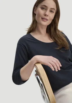 hessnatur Light Slub Longsleeve Relaxed aus reiner Bio-Baumwolle von marine Online