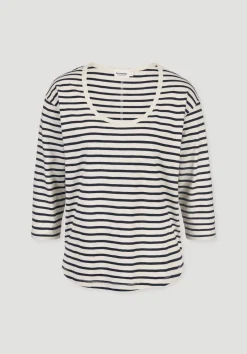 hessnatur Light Slub Streifen Longsleeve Relaxed aus reiner Bio-Baumwolle von marine New