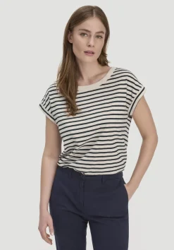 hessnatur Light Slub Streifen T-Shirt Relaxed aus reiner Bio-Baumwolle von marine Sale