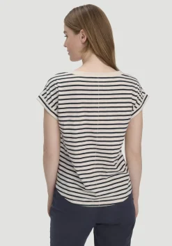 hessnatur Light Slub Streifen T-Shirt Relaxed aus reiner Bio-Baumwolle von marine Sale