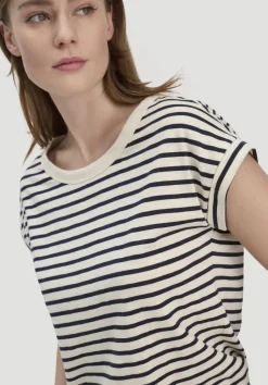 hessnatur Light Slub Streifen T-Shirt Relaxed aus reiner Bio-Baumwolle von marine Sale