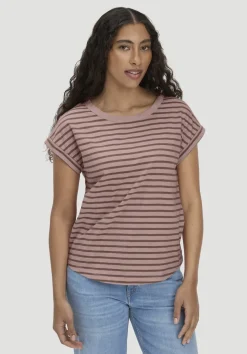 hessnatur Light Slub Streifen T-Shirt Relaxed aus reiner Bio-Baumwolle von rosé Clearance