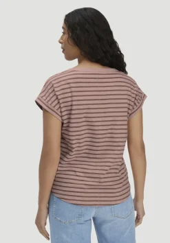 hessnatur Light Slub Streifen T-Shirt Relaxed aus reiner Bio-Baumwolle von rosé Clearance