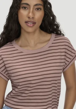 hessnatur Light Slub Streifen T-Shirt Relaxed aus reiner Bio-Baumwolle von rosé Clearance