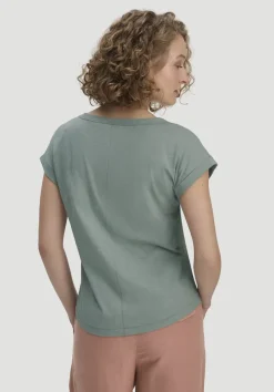 hessnatur Light Slub T-Shirt Relaxed aus reiner Bio-Baumwolle von mattgrün Discount