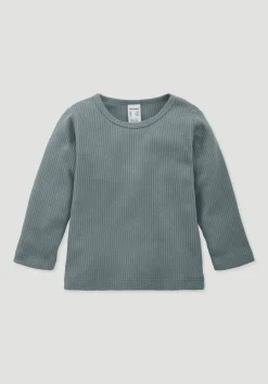 hessnatur Longsleeve aus Bio-Baumwolle mit Bio-Merinowolle von atlantikblau Clearance