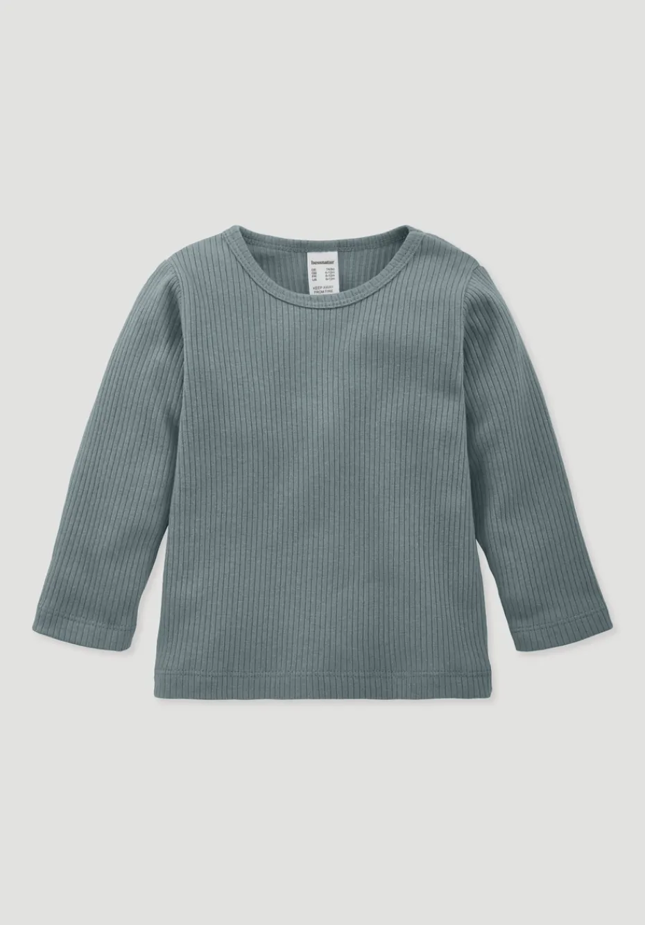hessnatur Longsleeve aus Bio-Baumwolle mit Bio-Merinowolle von atlantikblau Clearance