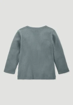hessnatur Longsleeve aus Bio-Baumwolle mit Bio-Merinowolle von atlantikblau Clearance