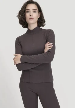 hessnatur Longsleeve Fitted BETTER RECYCLING aus Bio-Baumwolle von dunkles mauve Sale