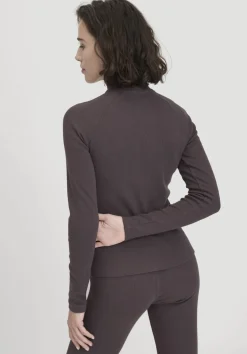 hessnatur Longsleeve Fitted BETTER RECYCLING aus Bio-Baumwolle von dunkles mauve Sale