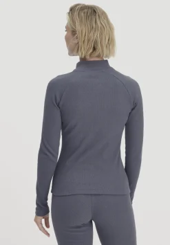 hessnatur Longsleeve Fitted BETTER RECYCLING aus Bio-Baumwolle von schieferblau Clearance