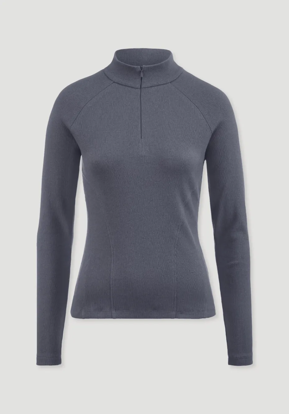 hessnatur Longsleeve Fitted BETTER RECYCLING aus Bio-Baumwolle von schieferblau Clearance