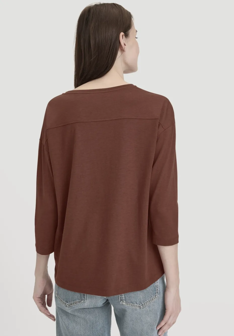 hessnatur Longsleeve Oversize aus TENCEL™ Lyocell mit Bio-Baumwolle von dunkles rost Sale