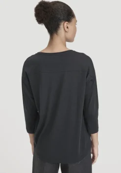 hessnatur Longsleeve Oversize aus TENCEL™ Lyocell mit Bio-Baumwolle von schwarz Hot