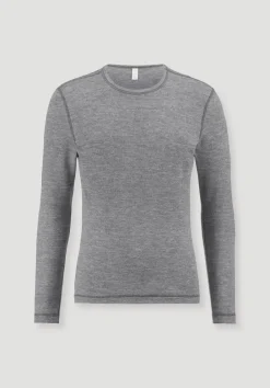 hessnatur Longsleeve PURE FUNCTION mit Bio-Merinowolle und Seide von anthrazit Outlet
