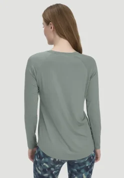 hessnatur Longsleeve Regular ACTIVE COMFORT aus TENCEL™ Lyocell von mattgrün Clearance