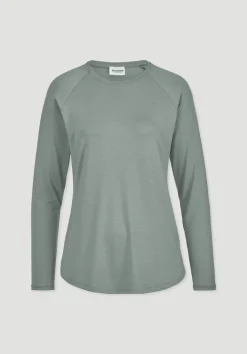 hessnatur Longsleeve Regular ACTIVE COMFORT aus TENCEL™ Lyocell von mattgrün Clearance