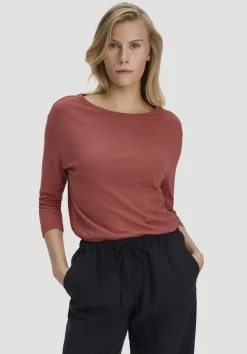 hessnatur Longsleeve Relaxed aus Leinen mit reiner Bio-Baumwolle von terrakotta Best