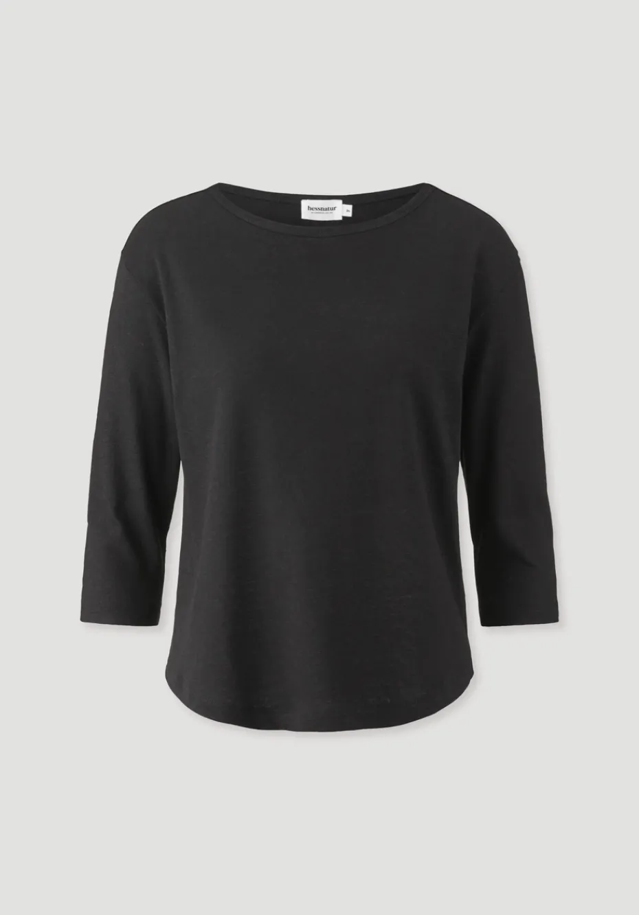 hessnatur Longsleeve Relaxed aus Leinen mit reiner Bio-Baumwolle von schwarz Clearance