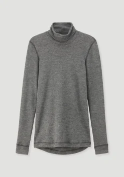 hessnatur Longsleeve SILK & WARM TOUCH mit Bio-Merinowolle und Seide von anthrazit Clearance