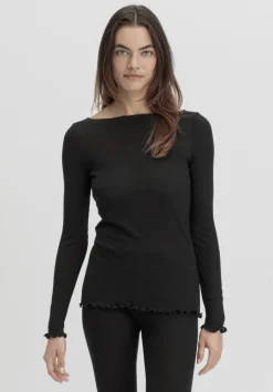 hessnatur Longsleeve WARM TOUCH aus Bio-Merinowolle und TENCEL™ Lyocell von schwarz Best